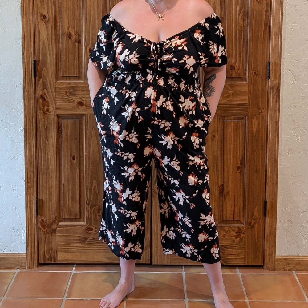 Torrid Cloral Off-Shoulder Jumpsuit